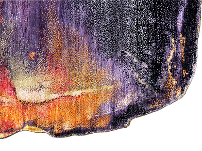 Eleganter Großformat Teppich in Lila-Grautönen