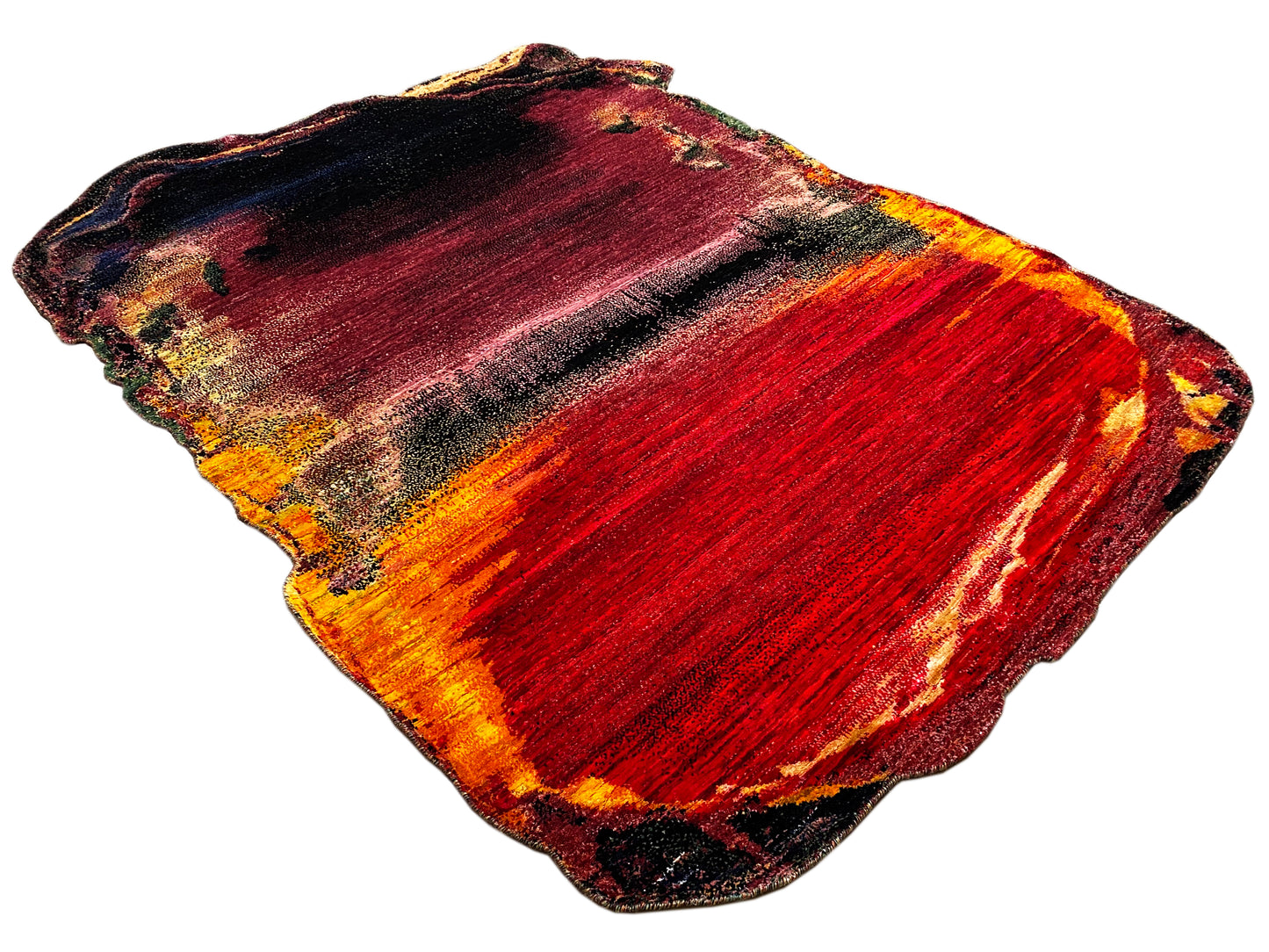 Luxuriöser Designerteppich mit künstlerischem Farbverlauf