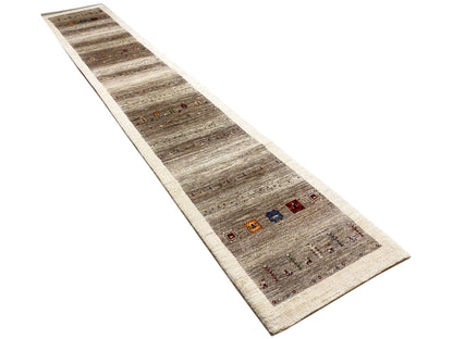 Handgemachter Gabbeh Läufer für Flur 451x87 cm weich und robust
