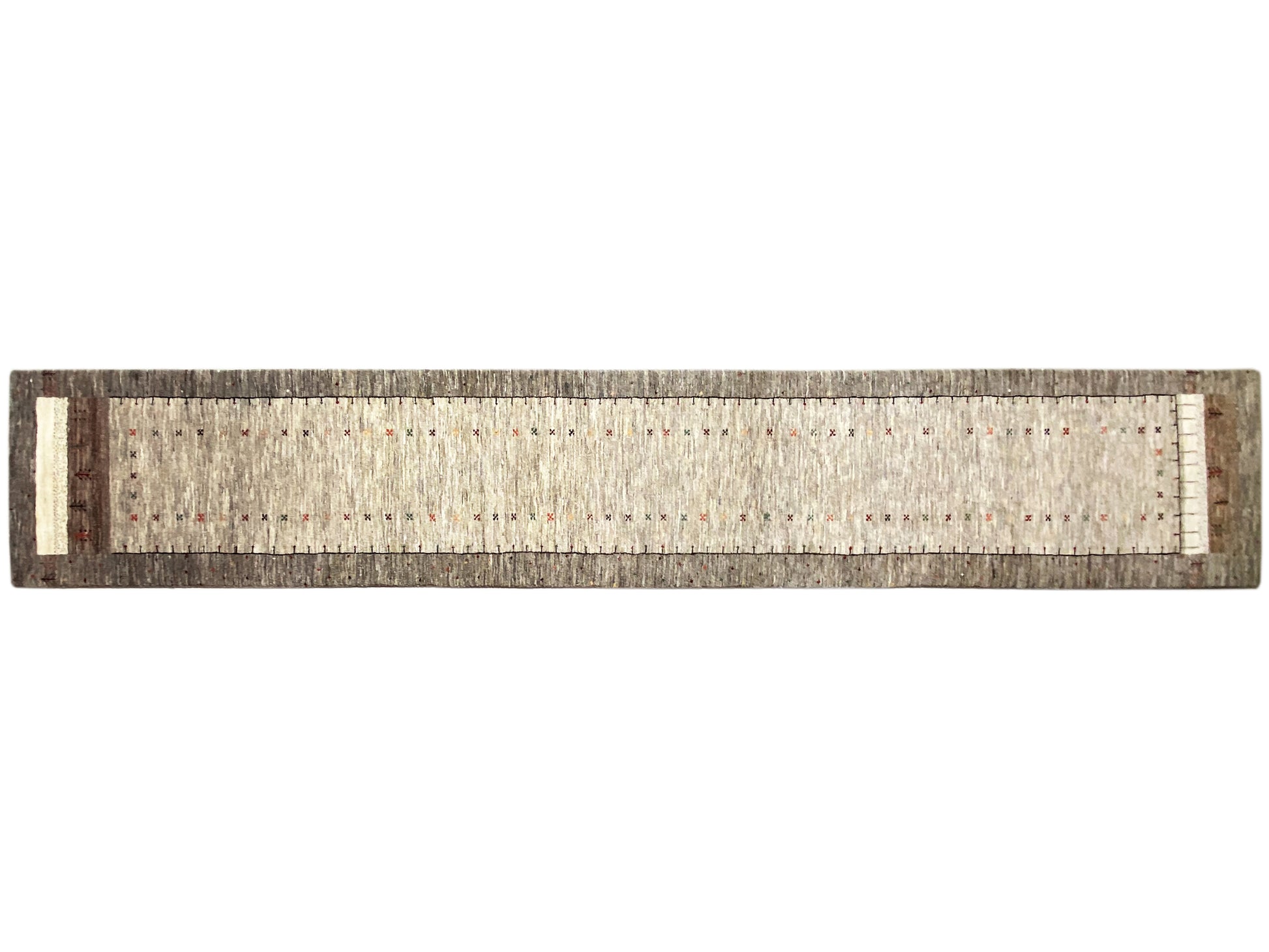 Boho Gabbeh Läufer Teppich Beige, langlebig und weich, ideal für lange Räume