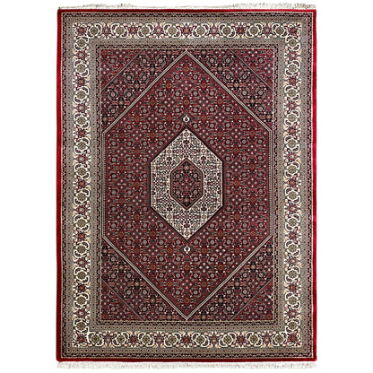 Handgeknüpfter Bidjar Teppich aus Wolle in Rot Creme 245x172 cm