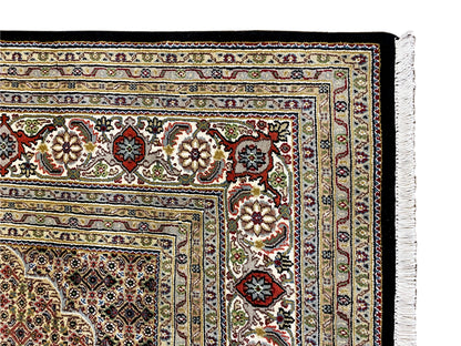 Traditioneller Indo Tabriz Teppich 348x253 cm fein geknüpft mit Ornamentmuster