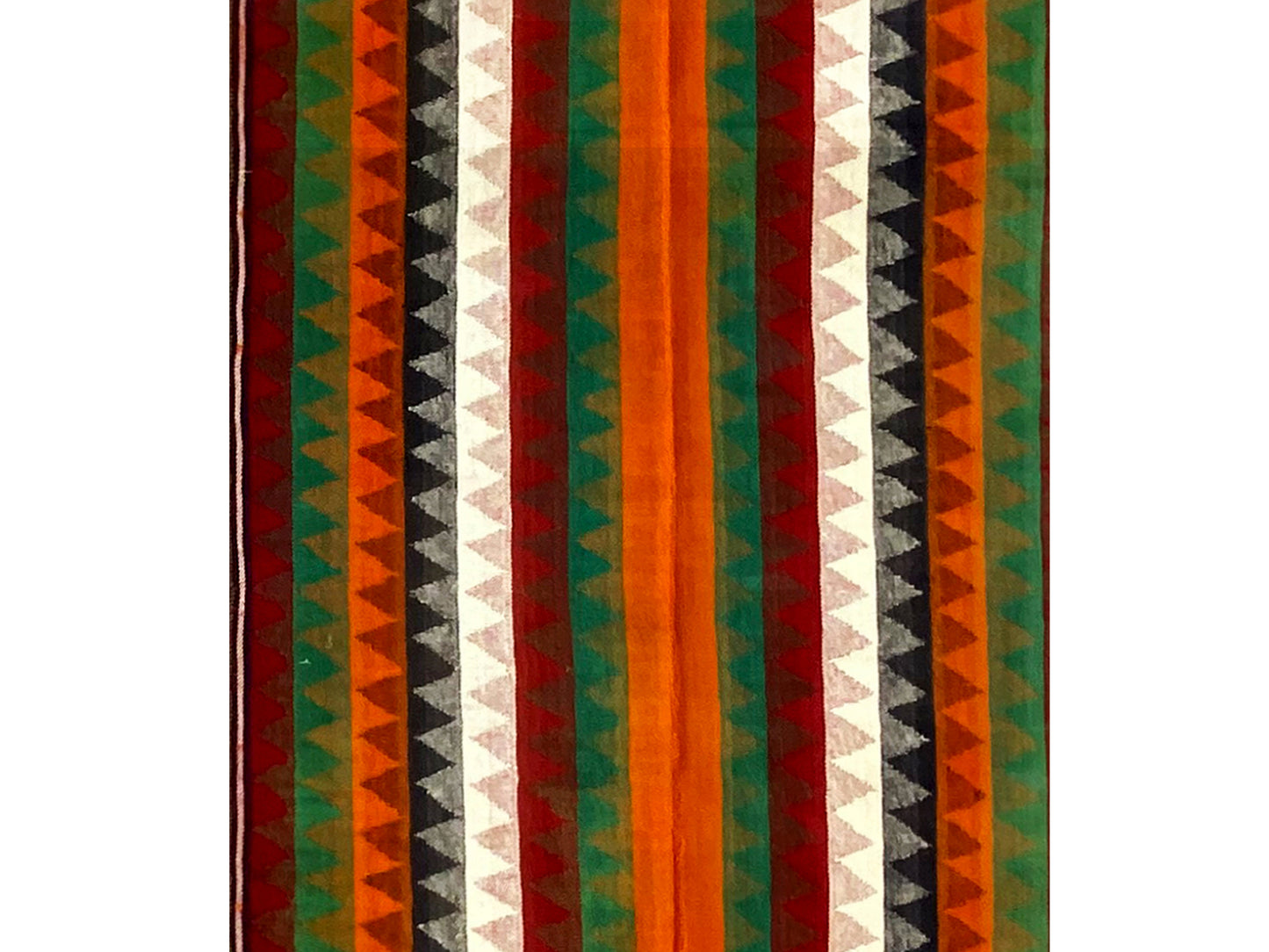 Wohnzimmer langer Jajim Woll-Läufer handgewebt in farbintensivem Boho Stil