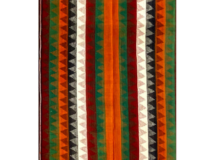 Wohnzimmer langer Jajim Woll-Läufer handgewebt in farbintensivem Boho Stil