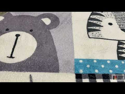 Runder Kinderteppich Tiere, 100 cm