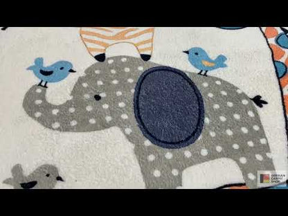 Runder Kinderteppich Tiere, 100 cm